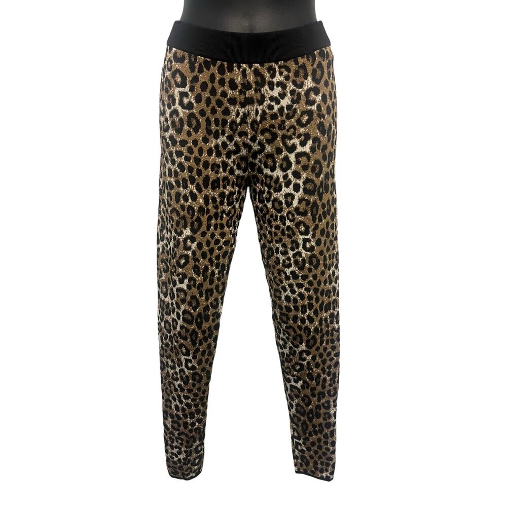 Michael Kors Leopard Print Stretch Viscose Jacquard Leggings